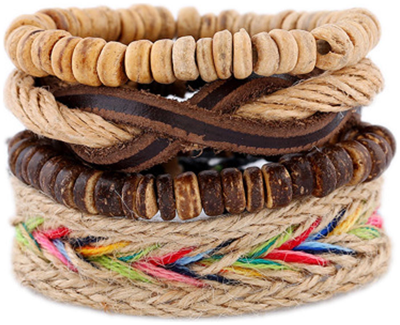 

Sukkhi Resplendent Adjustable Beige Leather Bracelet for Men