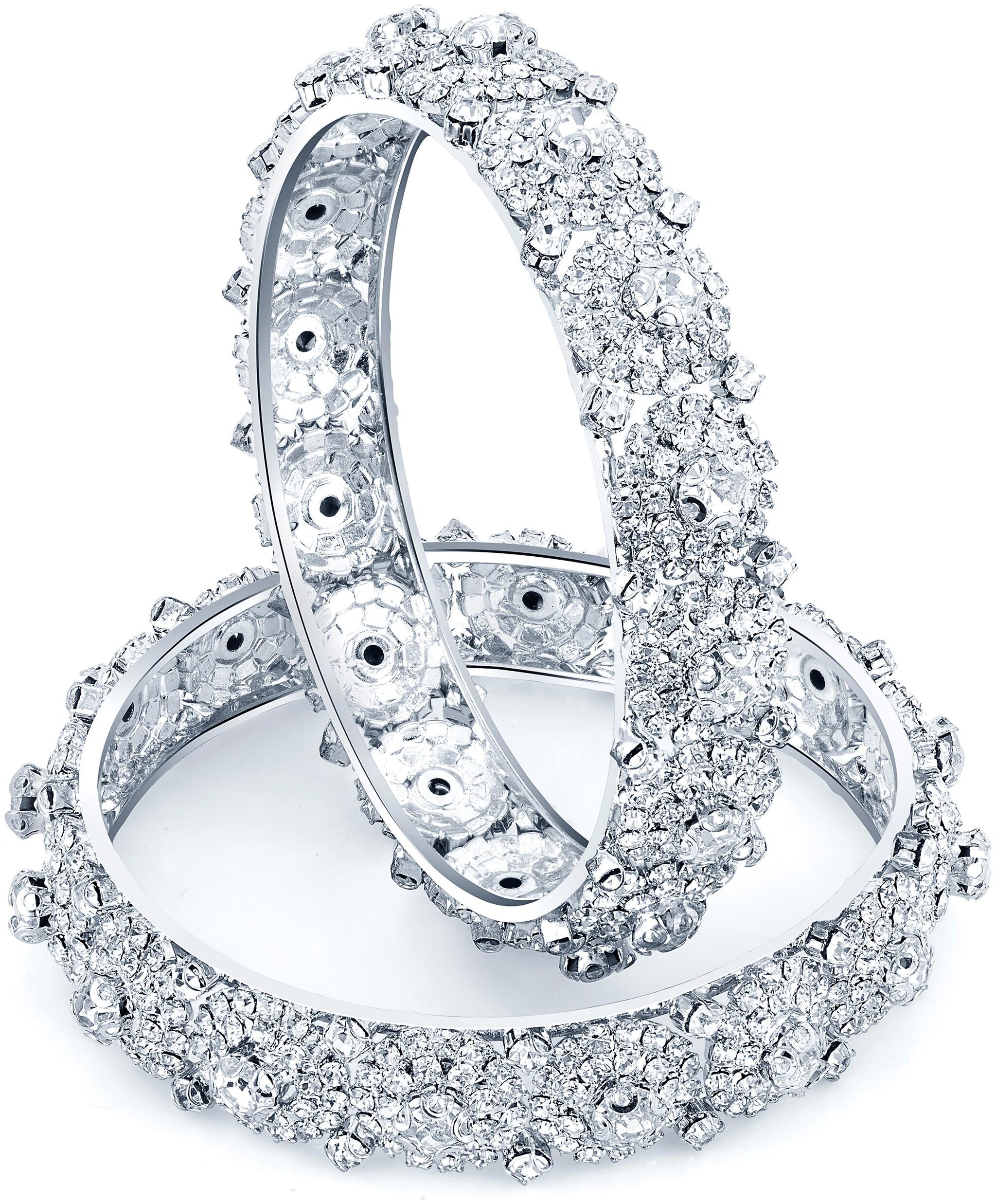 

Sukkhi Rhodium Plated AD Stone bangles for Women