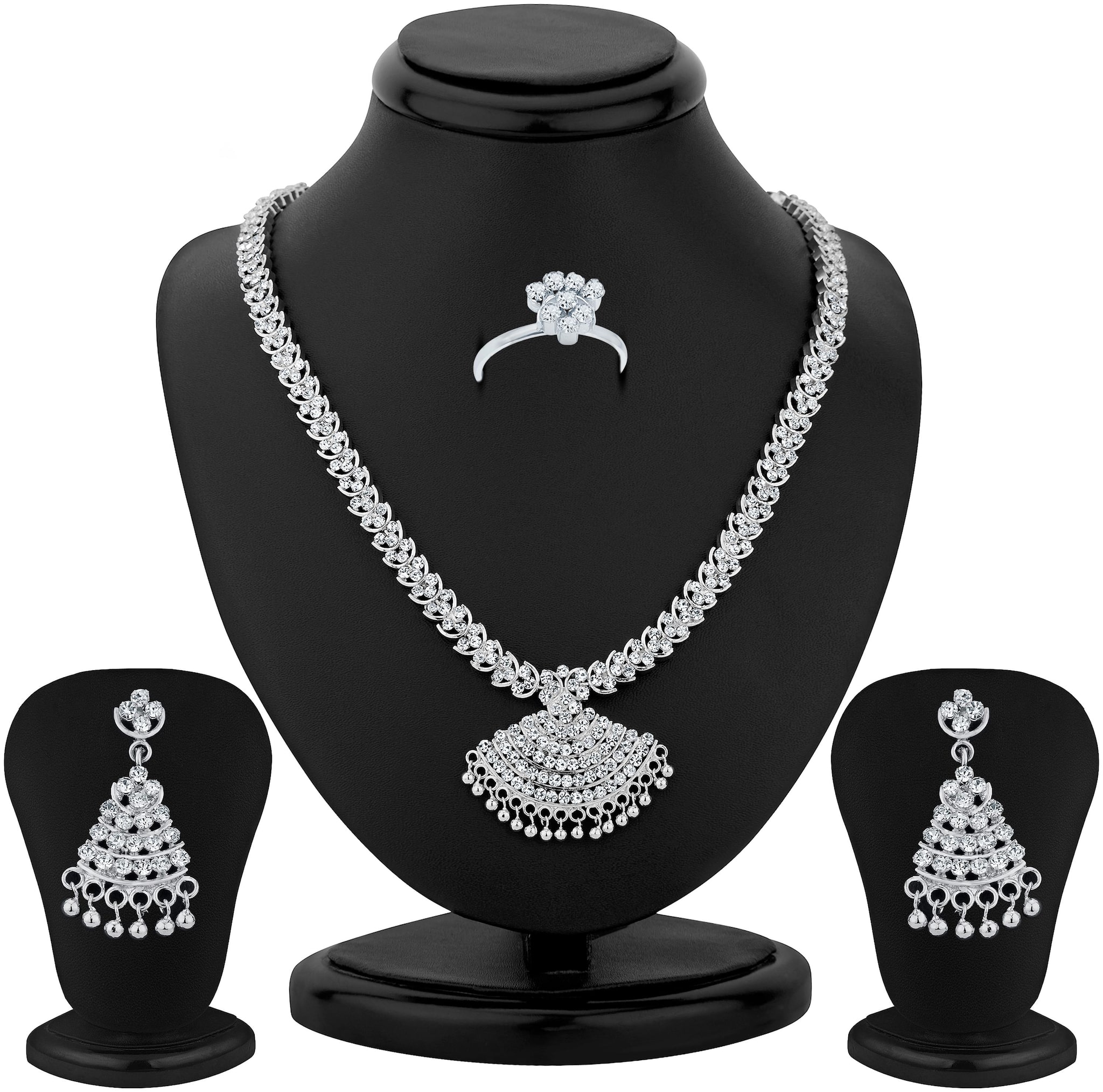 

Sukkhi Rhodium Plated Necklace Set - 1165Vn1750