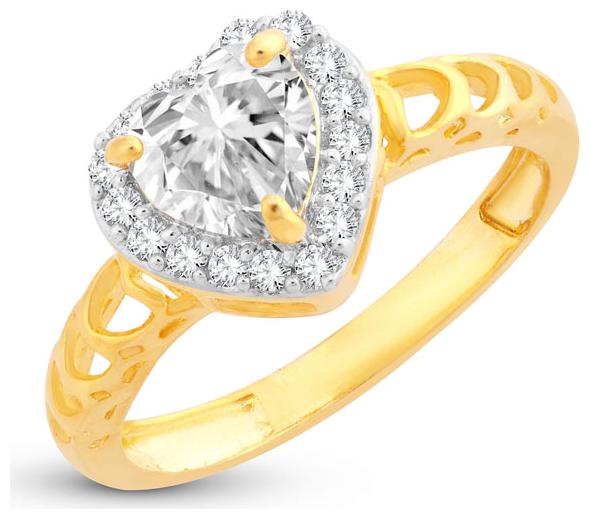 

Sukkhi Ritzy Royal Heart Solitaire Gold Plated Ring for women