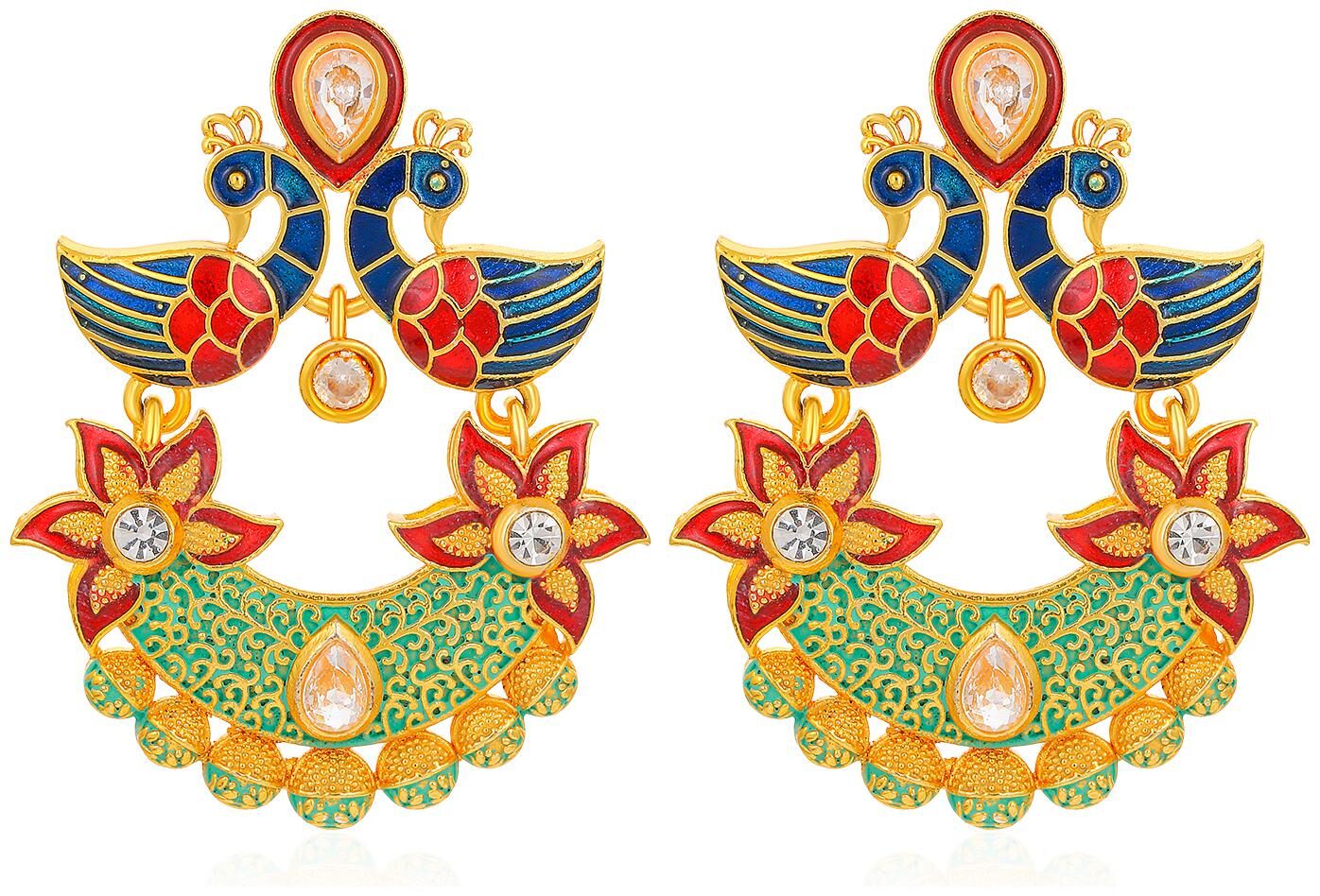 

Sukkhi Sensational Mena Kari Peacock Gold Plated Earring for Women