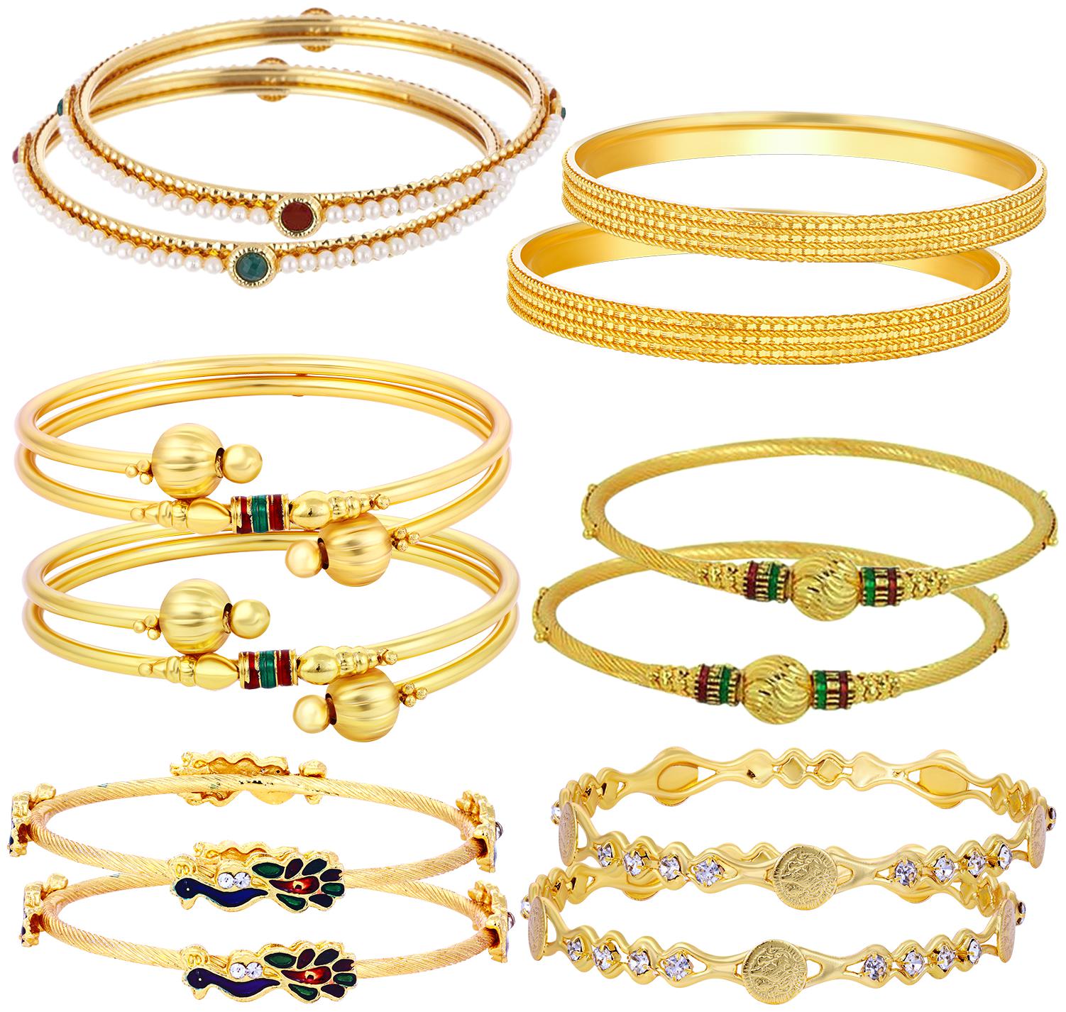 

Sukkhi Sensational Gold Plated Bangle Set for Women (Set of 12)