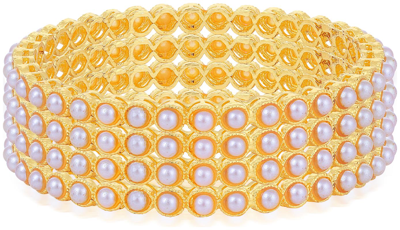

Sukkhi Shimmering Gold Plated Bangle For Women (Set of 4)