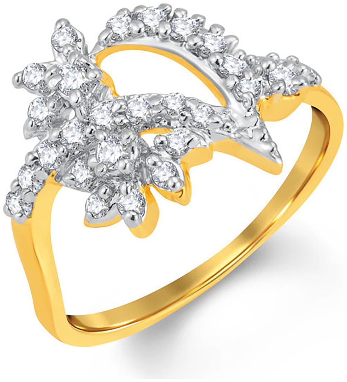 

Sukkhi Shimmering Gold And Rhodium Plated Cubic Zirconia Ring