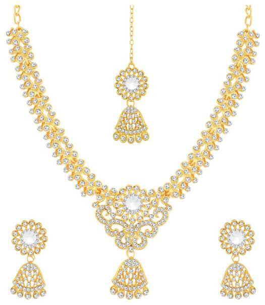 

Sukkhi Shimmering Gold Plated Floral Necklace Set For Women