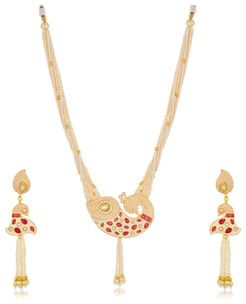 

Sukkhi Shimmering Collar Gold Plated Necklace Set for Women