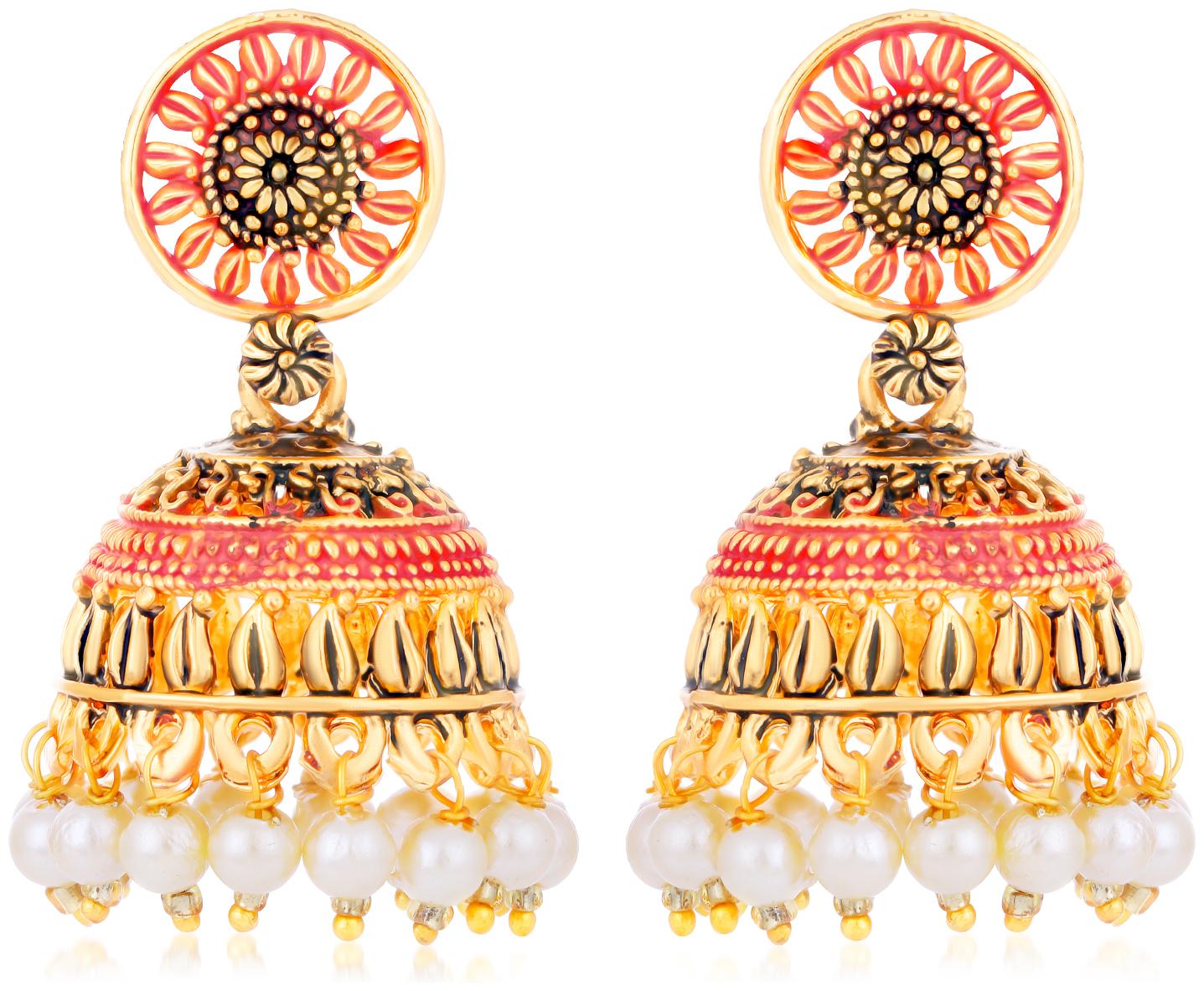

Sukkhi Shinning Gold Plated Mint Collection Pearl Jhumki Earring For Women