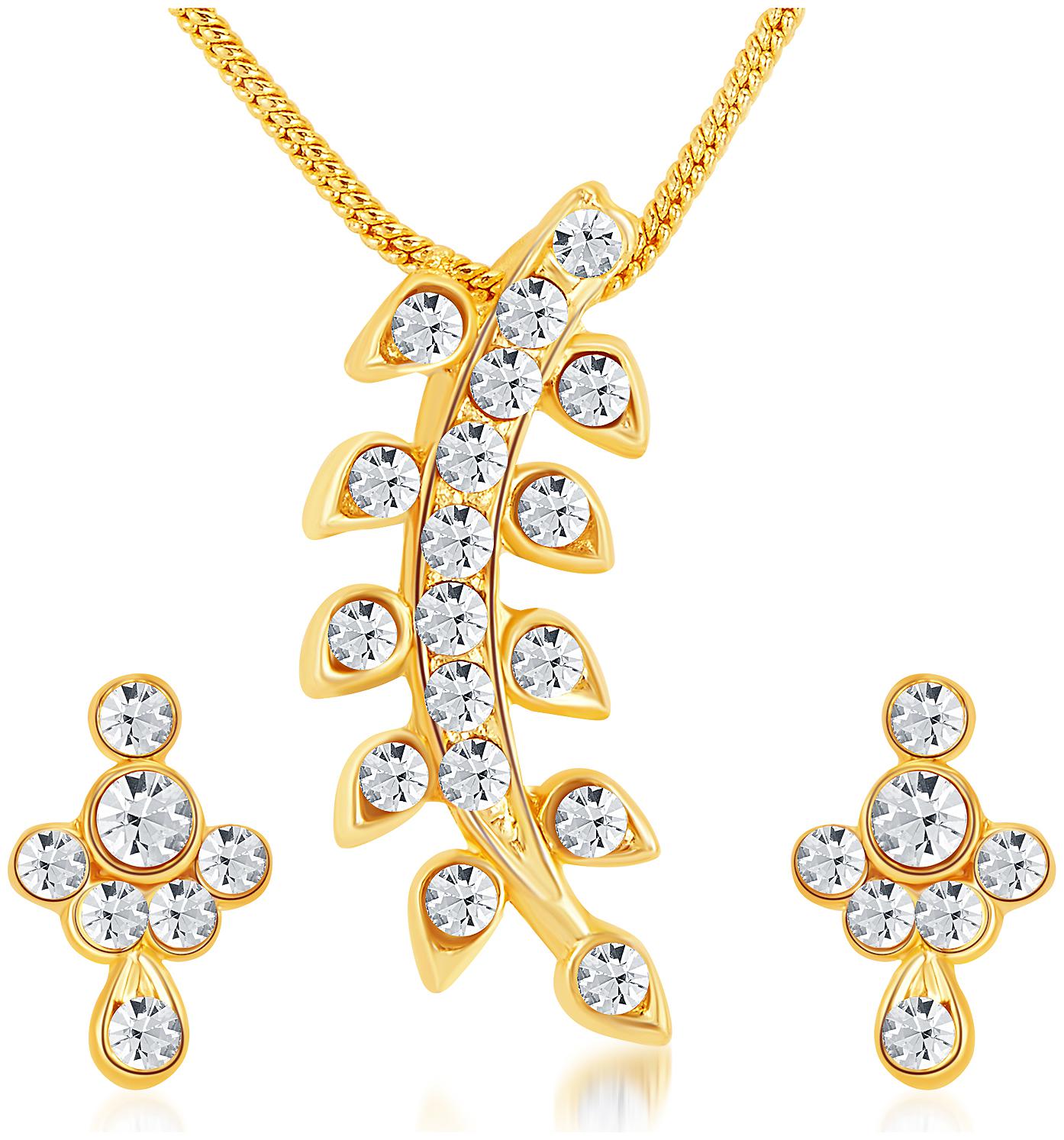 

Sukkhi ShoStopper Glimmer Gold Plated Austrian Diamond Pendant Set
