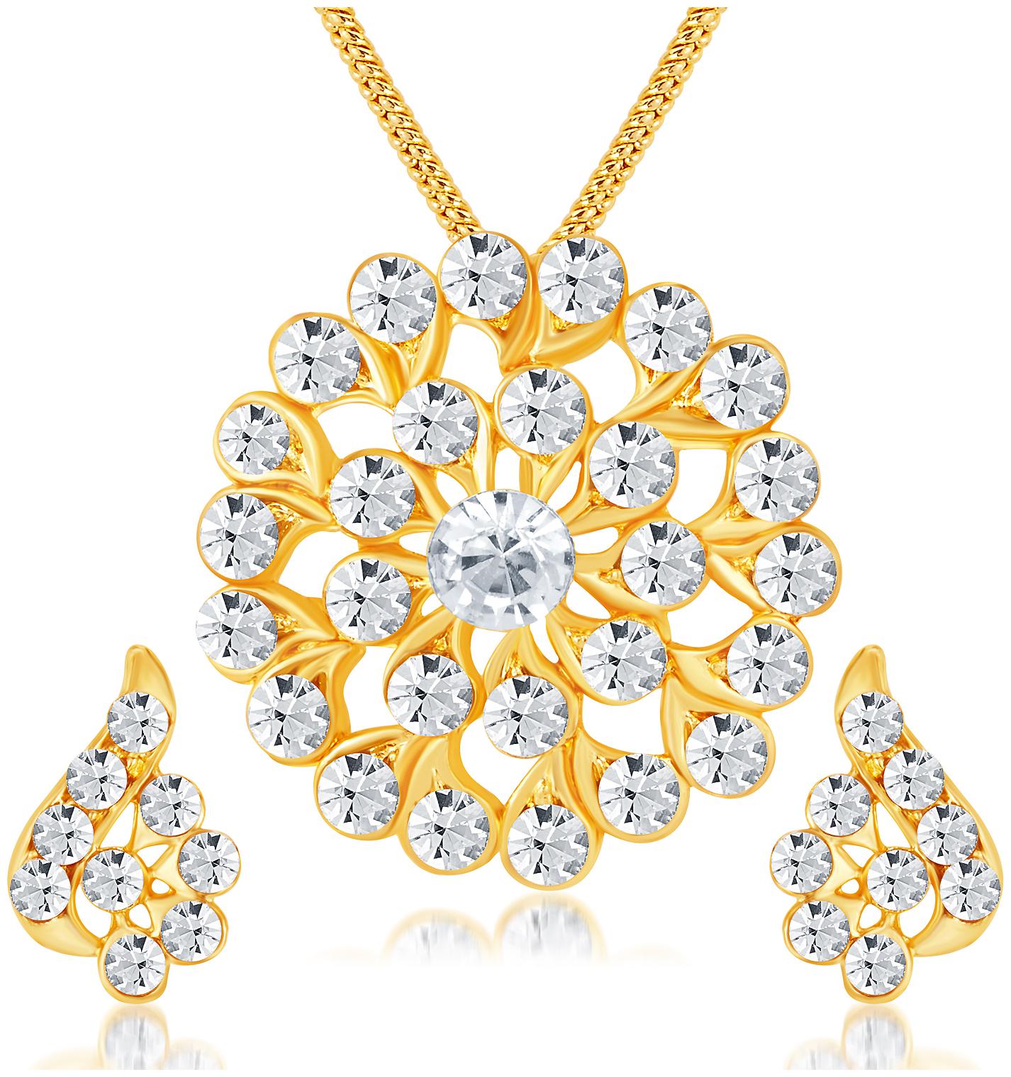 

Sukkhi ShoStopper Sublime Gold Plated Austrian Diamond Pendant Set
