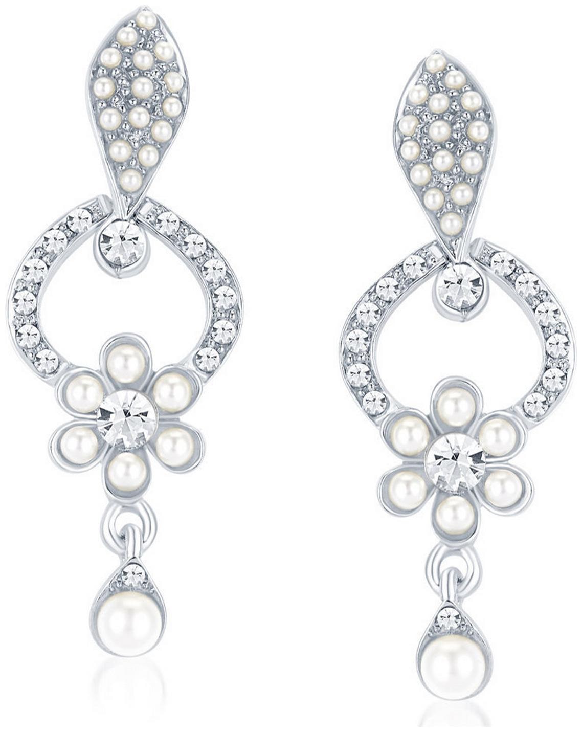 

Sukkhi ShoStopper Designer Rhodium Plated Austrian Diamond Earring