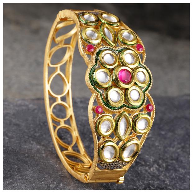 

Sukkhi Sleek Gold Plated Kundan Kada For Women