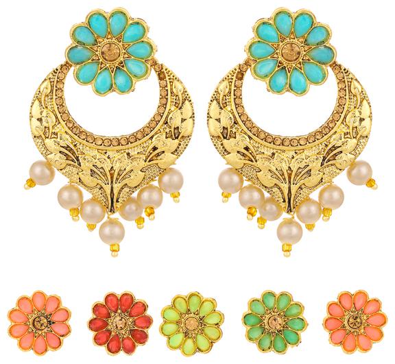 

Sukkhi Sleek Pearl and LCT Gold Plated Changeable Earring for Women