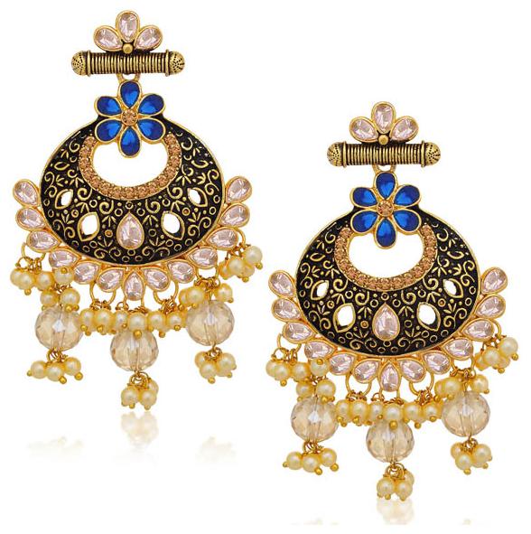 

Sukkhi Sparkling LCT Gold Plated Pearl Chandbali Earring For Women