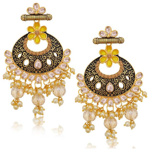 

Sukkhi Spectacular LCT Gold Plated Pearl Chandbali Earring For Women