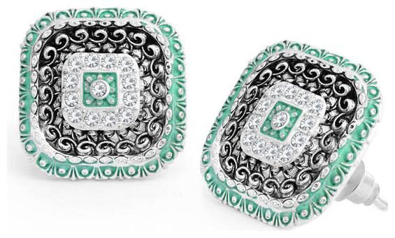 

Sukkhi Spectacular Rhodium Plated Meenakari Stud Earring For Women