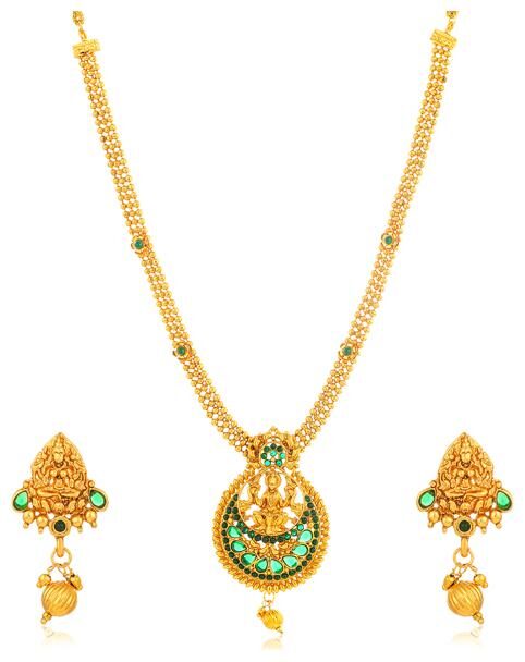 

Sukkhi Spectacular Long Haram Gold Plated Necklace Set for Women