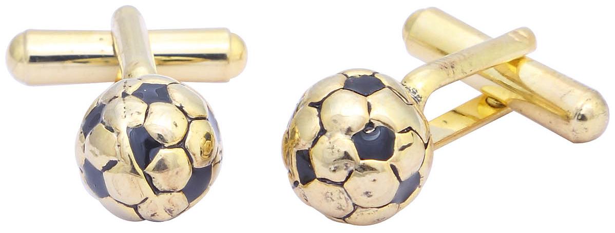 

Sukkhi Sporty 3d Gold And Black Soccer Ball Football Cufflinks For Men