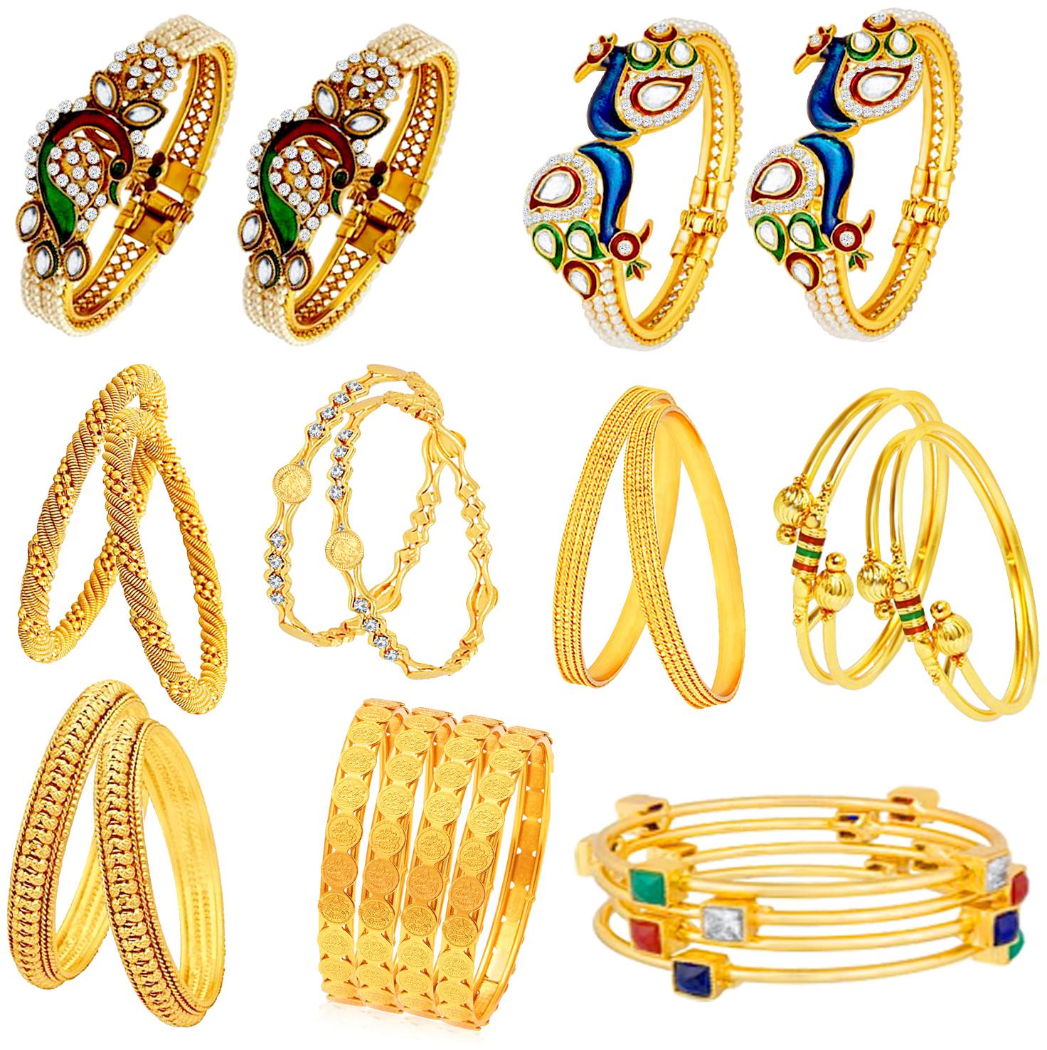 

Sukkhi Stunning Gold Plated Meenakari Bangle Set Combo For Women
