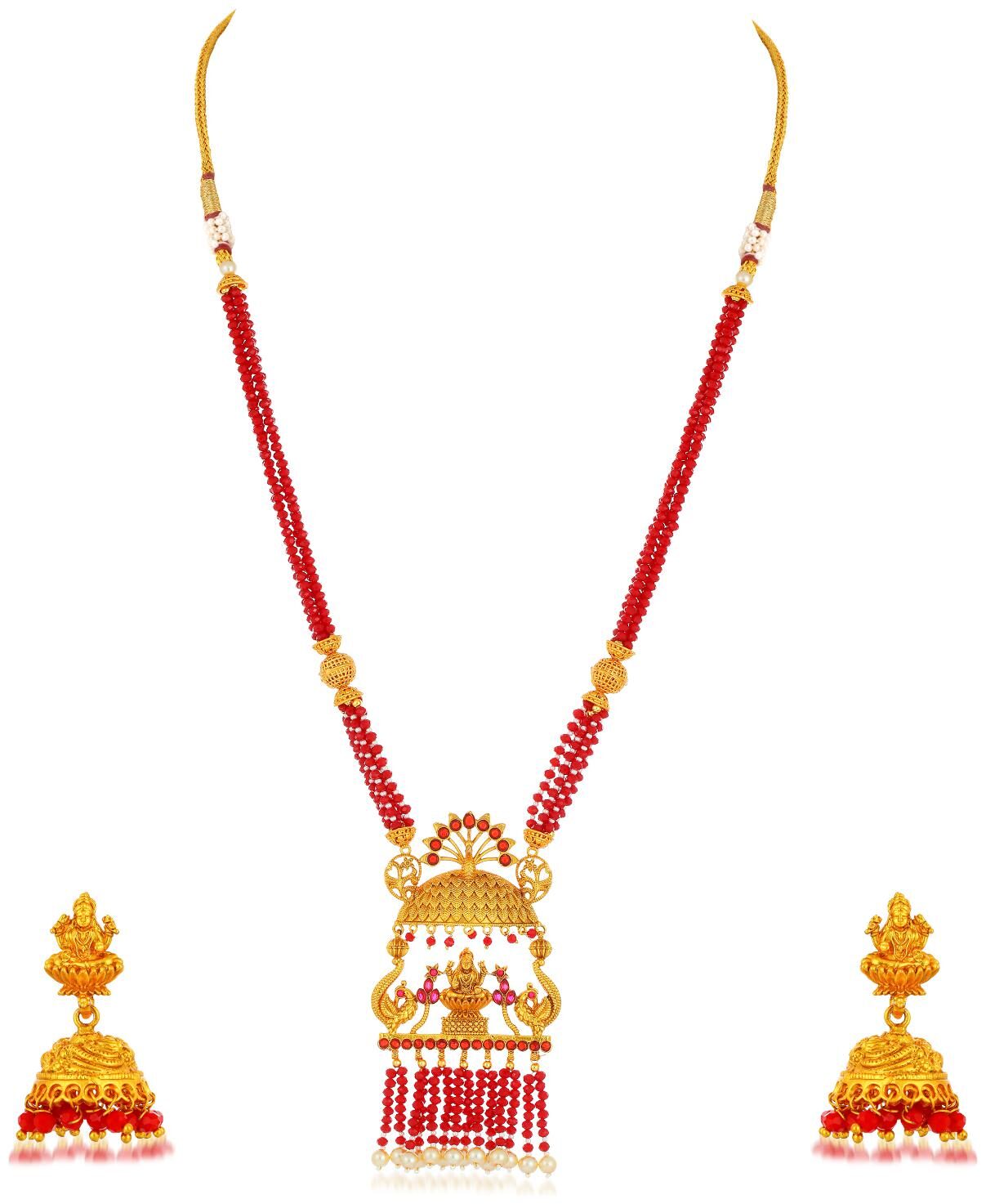 

Sukkhi Stunning Long Haram Gold Plated Necklace Set for Women