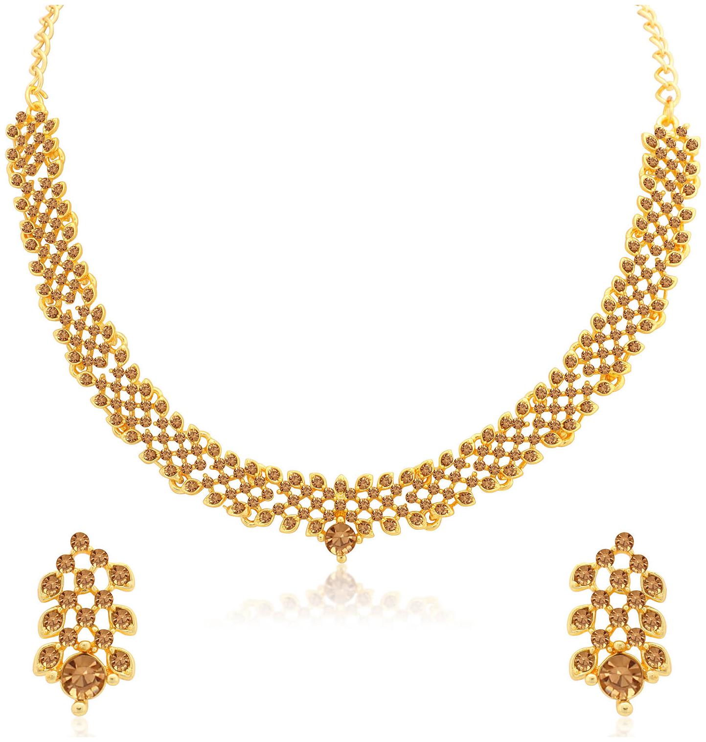 

Sukkhi Stunning LCT Gold Plated Choker Necklace Set for Women