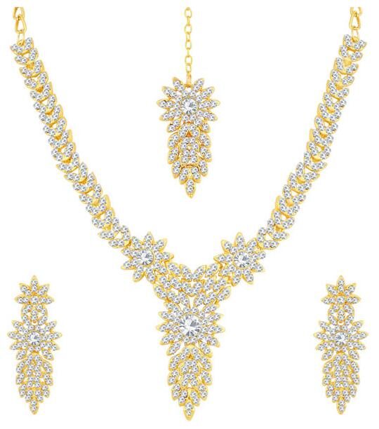

Sukkhi Stunning Gold Plated Floral Necklace Set For Women