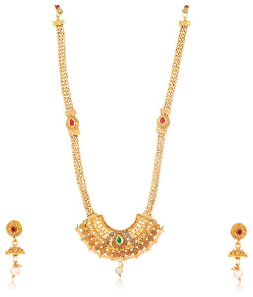 

Sukkhi Stylish Long Haram Gold Plated Necklace Set for Women