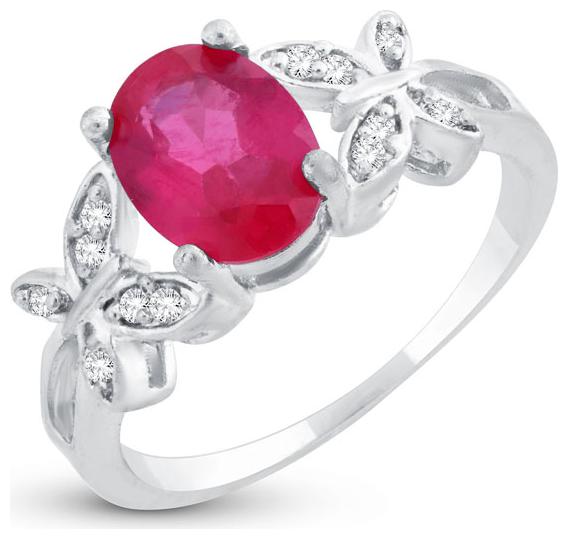 

Sukkhi Stylish Butterflies-On-Ruby Crystal Rhodium Plated Ring for women