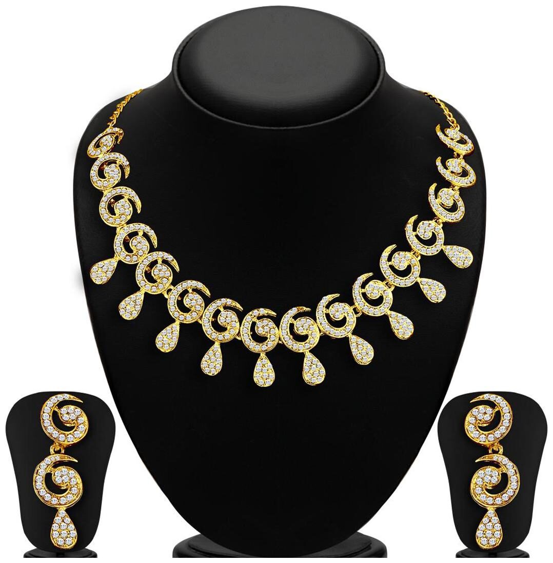 

Sukkhi Sublime Gold Plated AD Necklace Set for Women
