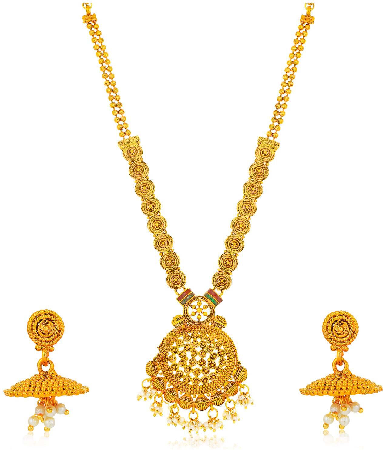 

Sukkhi Tibale Gold Plated Shell Collar Necklace Set for Women