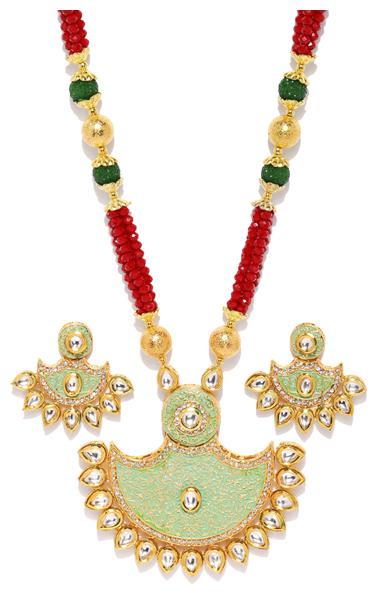 

Sukkhi Trendy Mint Collection Gold Plated Neckalce Set for Women