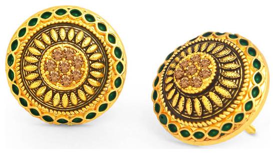 

Sukkhi Trendy LCT Gold Plated Green Mint Meena Collection Stud Earring For Women