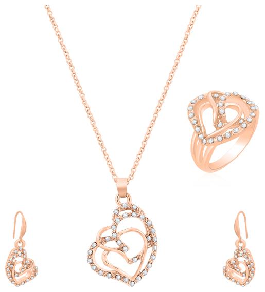 

Sukkhi Valentine Heart Gold Plated Crystle Combo for women