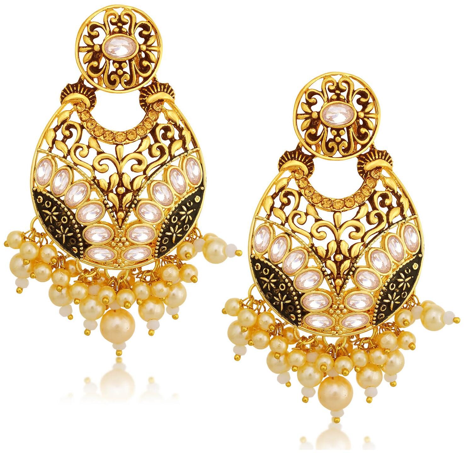

Sukkhi Vintage LCT Gold Plated Pearl Dangler Earring For Women