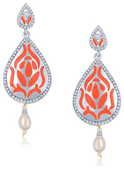 

Sukkhi Wavy Gold Plated Australian Diamond Stone Studded Neon Coloured Earring