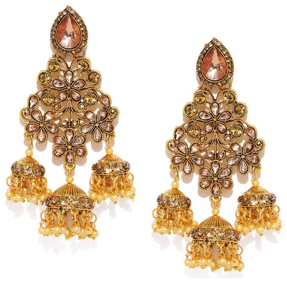 

Sukkhi Wavy Gold Plated Dangle Jhumki Earring for Women