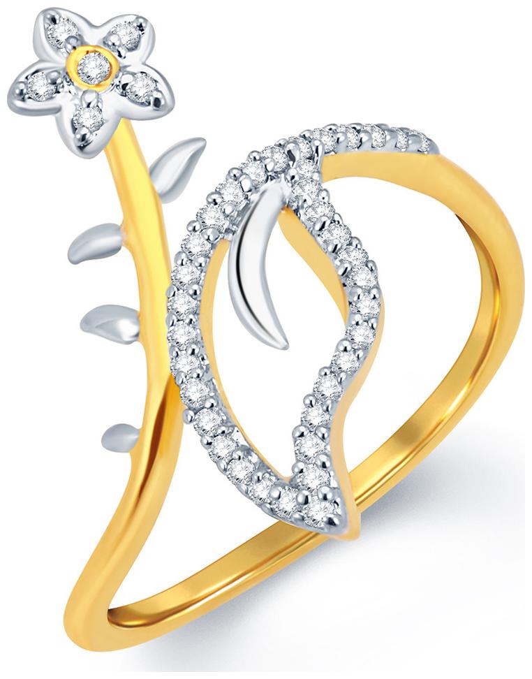 

Sukkhi Floral Gold and Rhodium Plated CZ Ring for Women