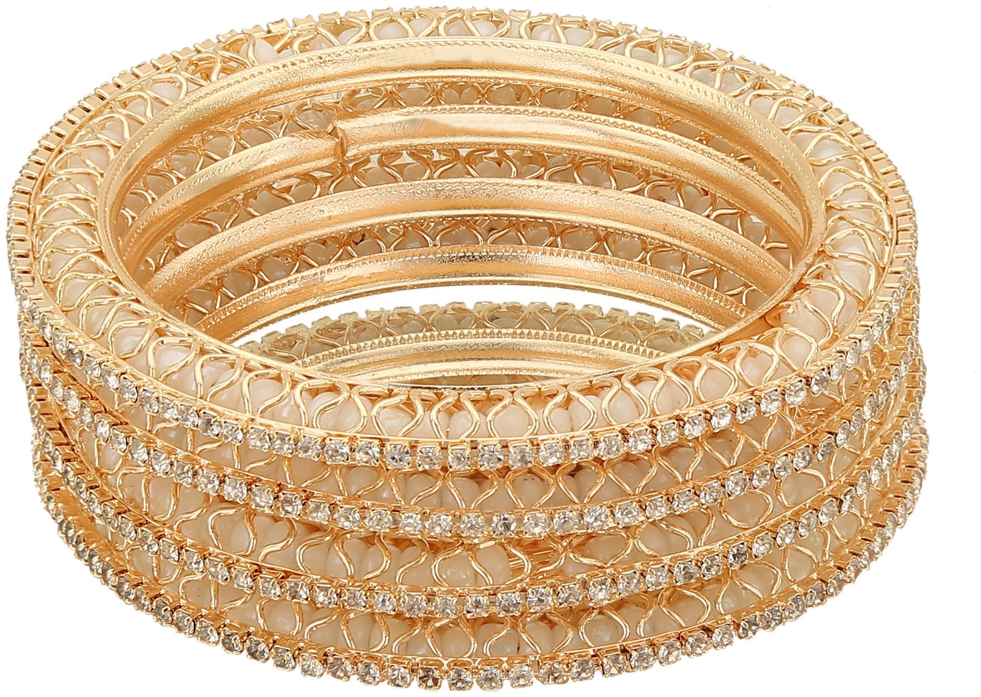 

Sukriti Beautiful Gold Plated Royal Bangadi Bangles For Women Girls - Set Of 4