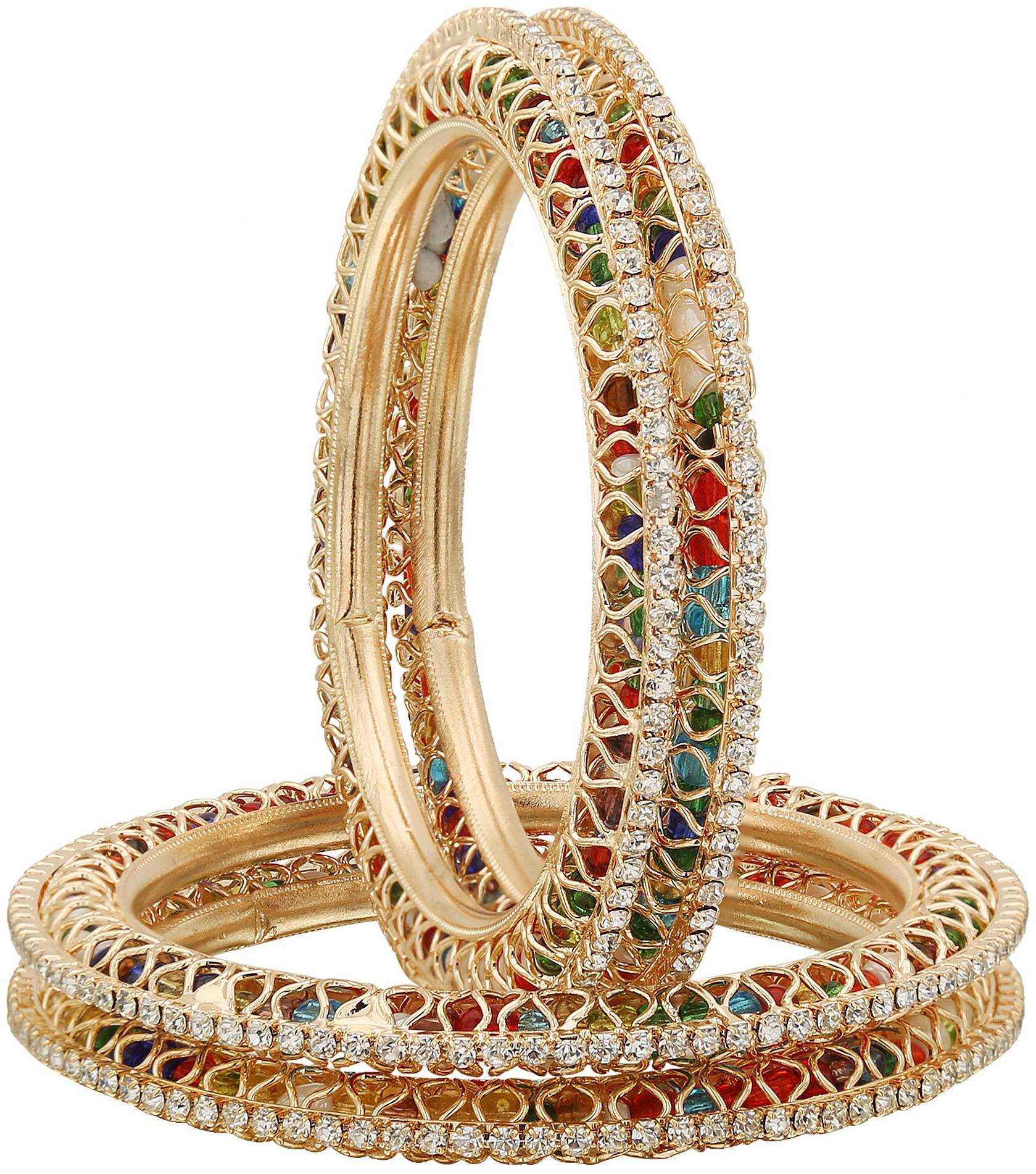 

Sukriti Beautiful Gold Plated Royal Bangadi Bangles For Women Girls - Set Of 4