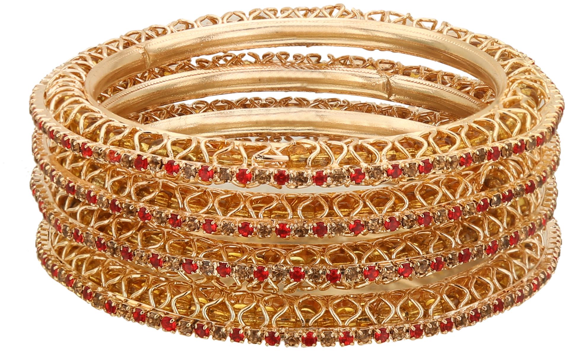 

Sukriti Beautiful Gold Plated Royal Bangadi Bangles For Women Girls - Set Of 4