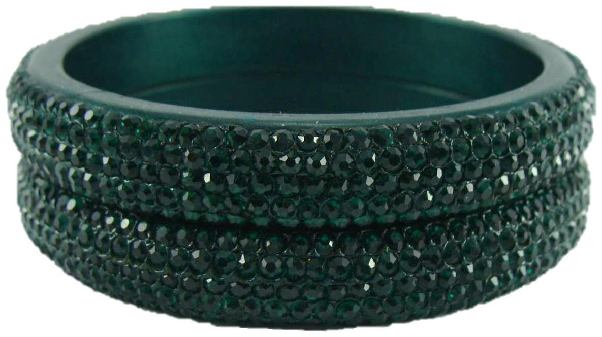 

Sukriti Bridal Rajasthani Bottle Green Lac Bangles for Women - Set of 2