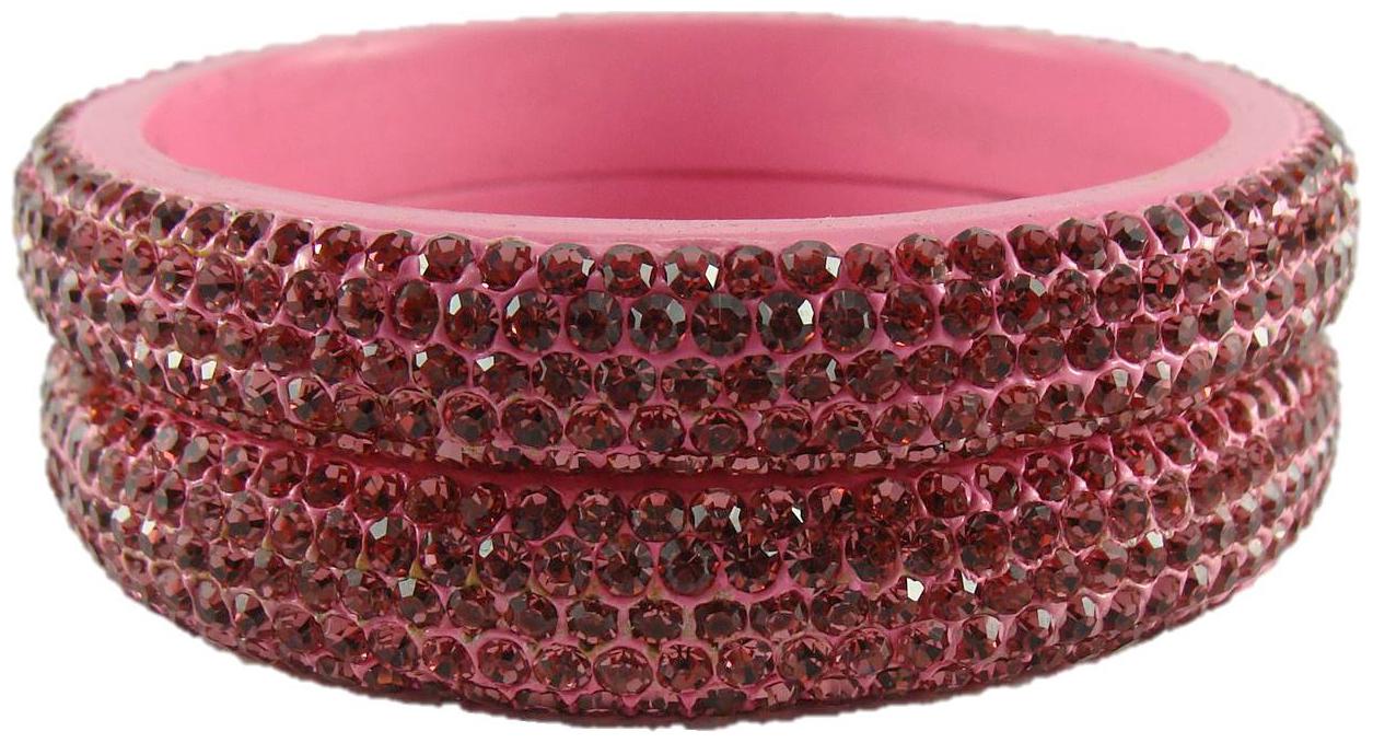 

Sukriti Bridal Rajasthani Pink Lac Bangles for Women - Set of 2