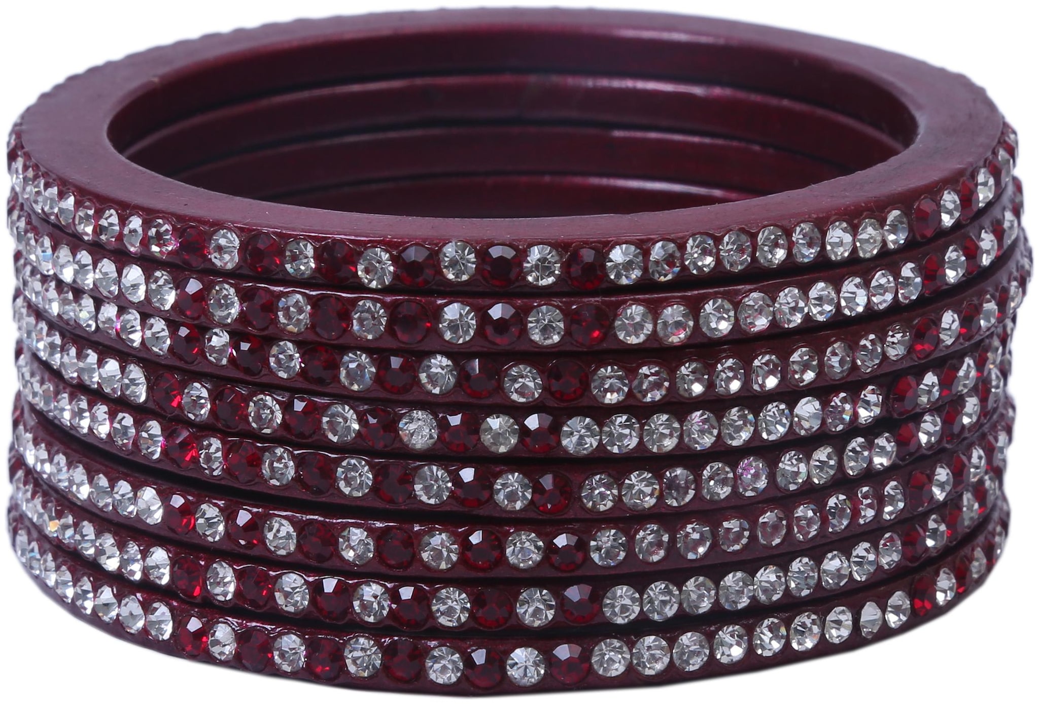 

Sukriti Handcrafted Maroon Lac Bangles for Women - Set of 8