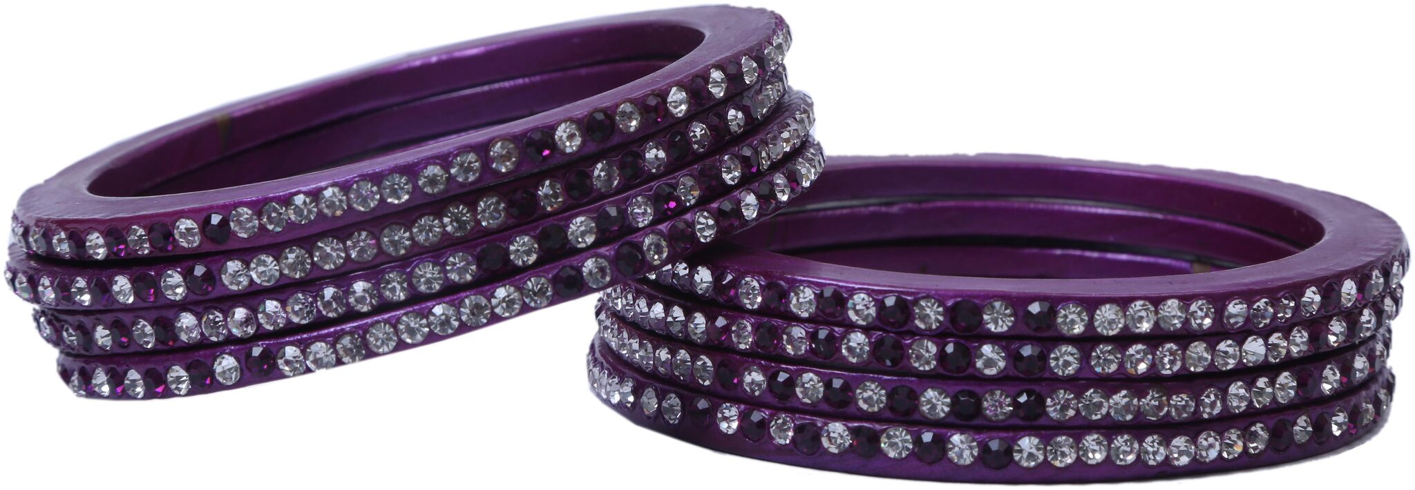 

Sukriti Handcrafted Purple Lac Bangles for Women - Set of 8