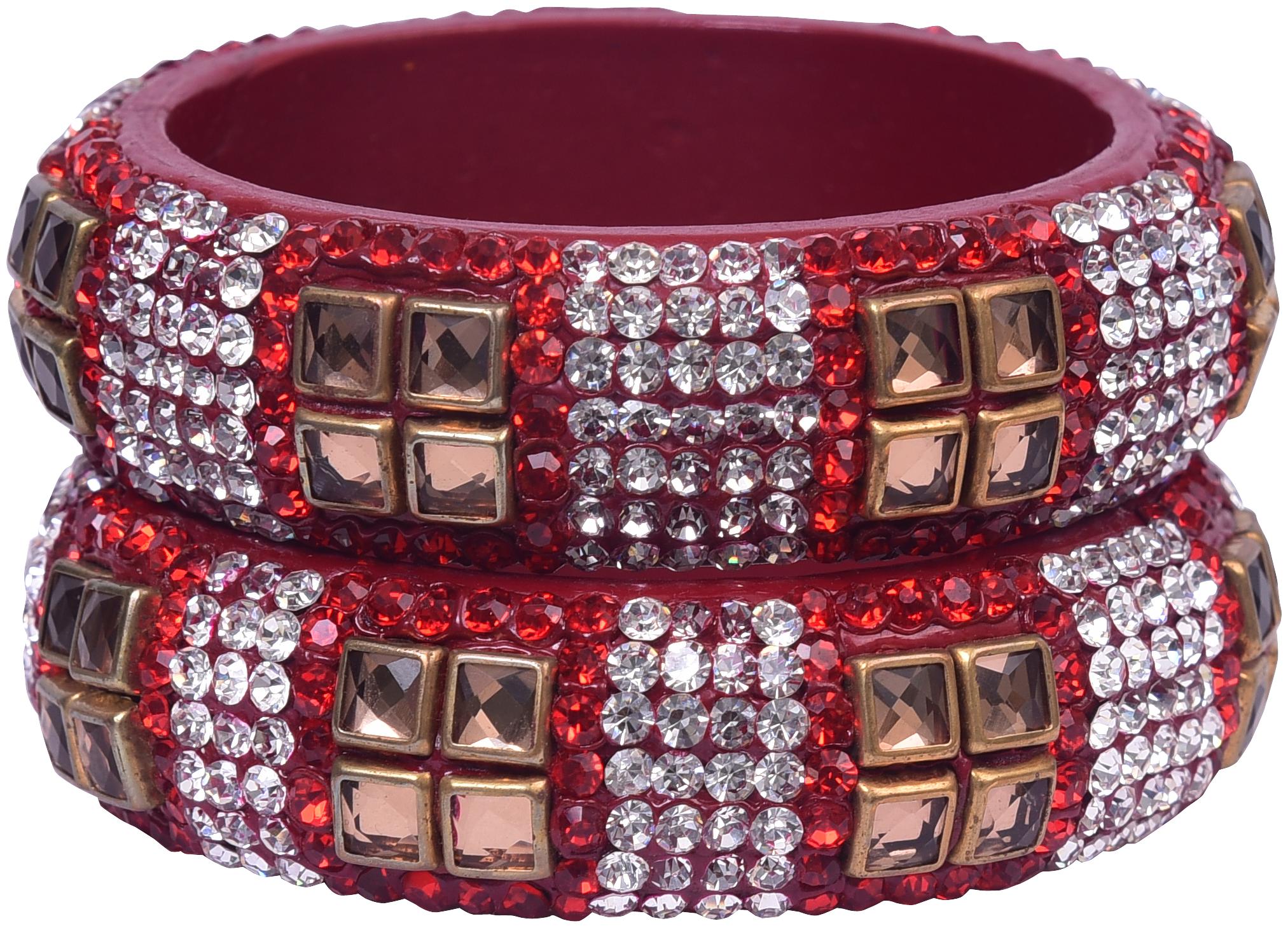 

Sukriti Party Red Lac Bangles - Set of 2