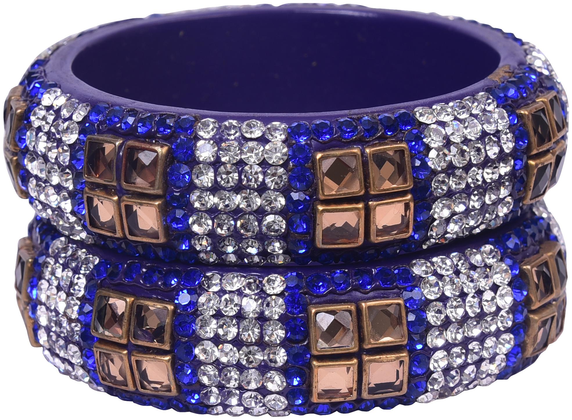 

Sukriti Party Blue Lac Bangles - Set of 2