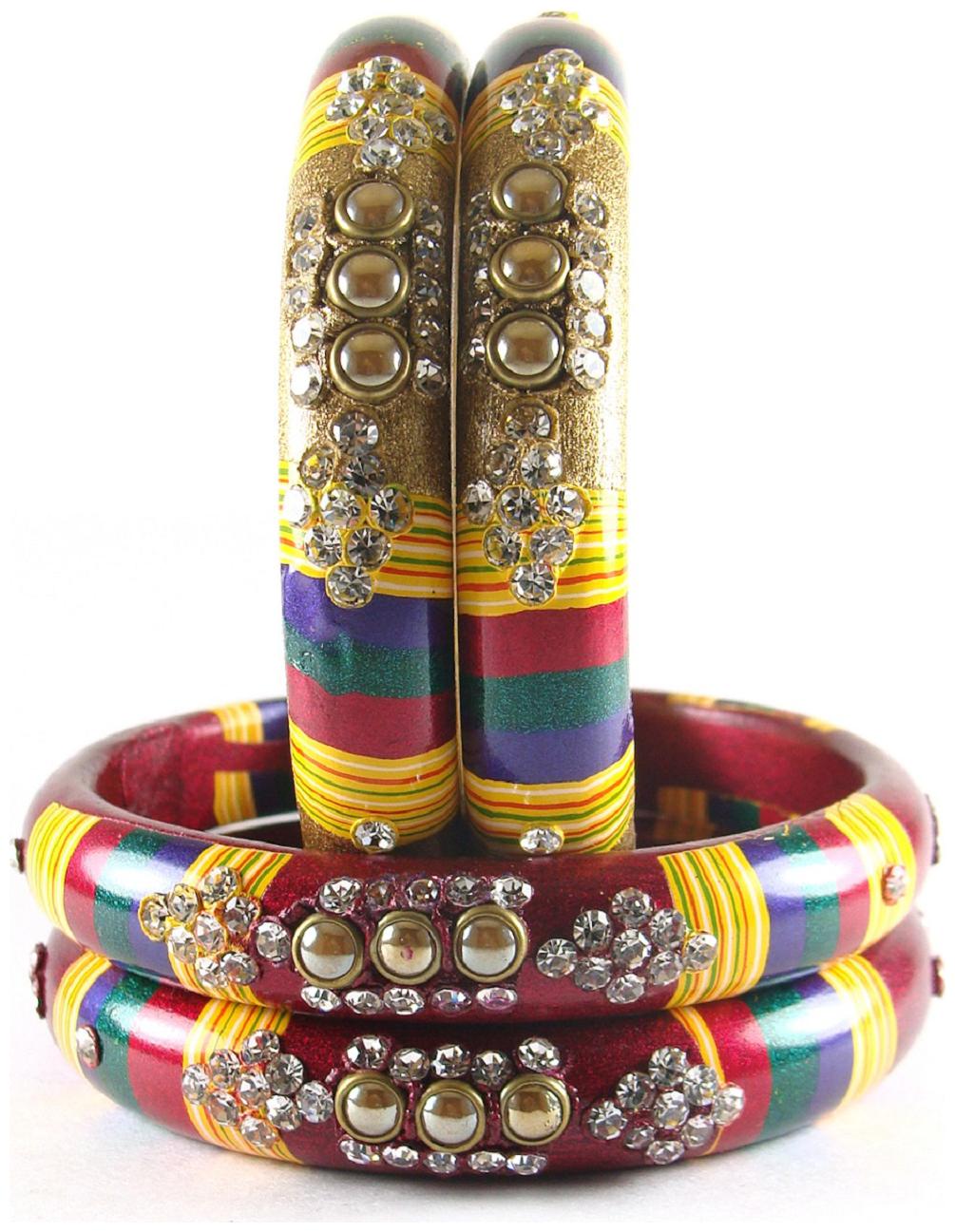 

Sukriti Rajasthani Multi Lac Bangles Combo for Women (Set of 4)