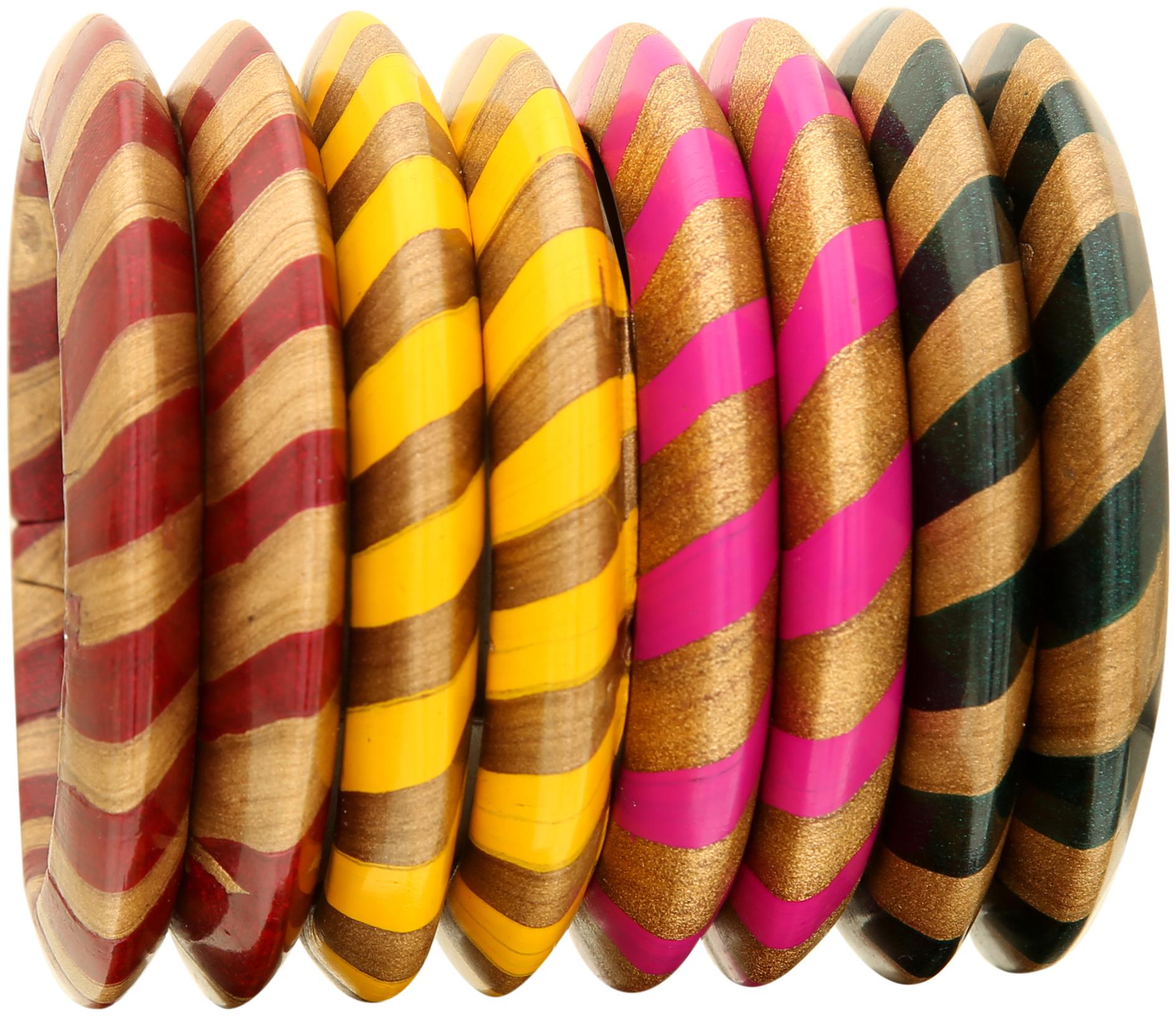 

Sukriti Rajasthani Stylish Party Casual Wear Multicolor Lac Bangles Combo Jewelry for Girls Women - Set of 8