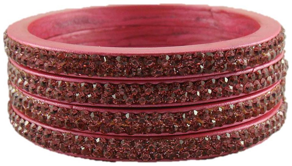 

Sukriti Rajasthani Pink Lac Bangles for Women - Set of 4