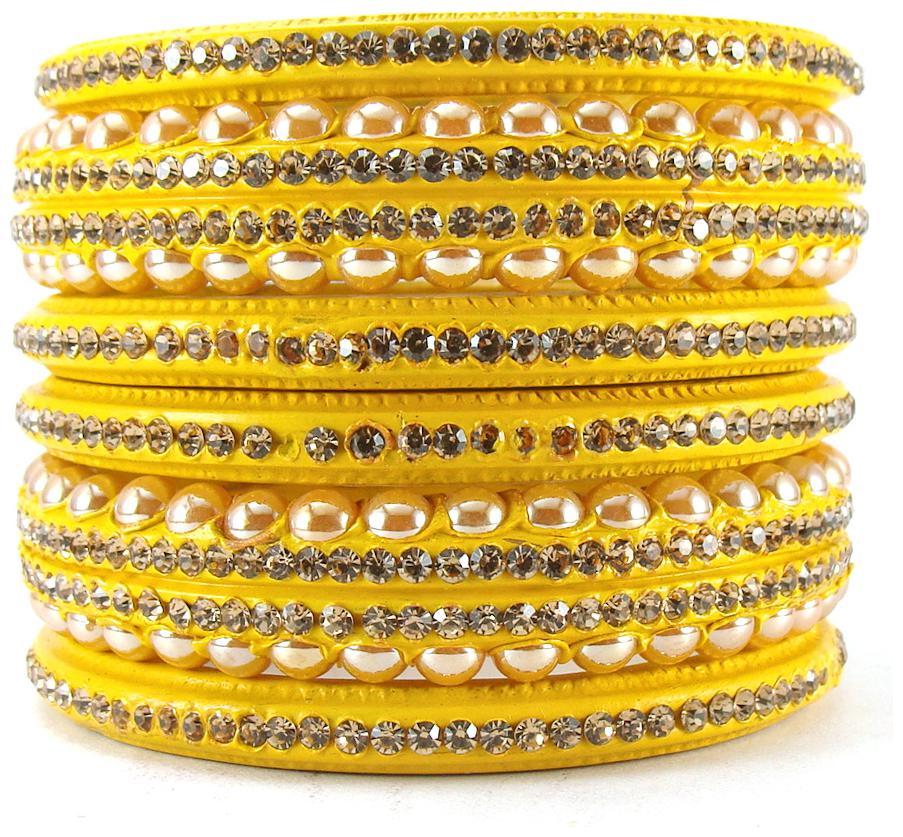 

Sukriti Rajasthani Wedding Yellow Lac Bangles for Women