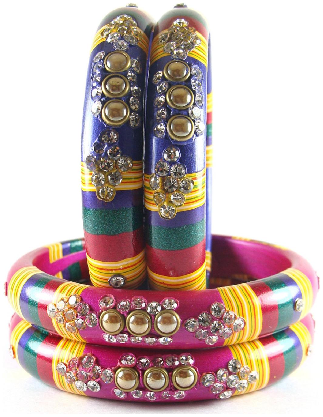 

Sukriti Rajasthani Multi Lac Bangles Combo for Women (Set of 4)